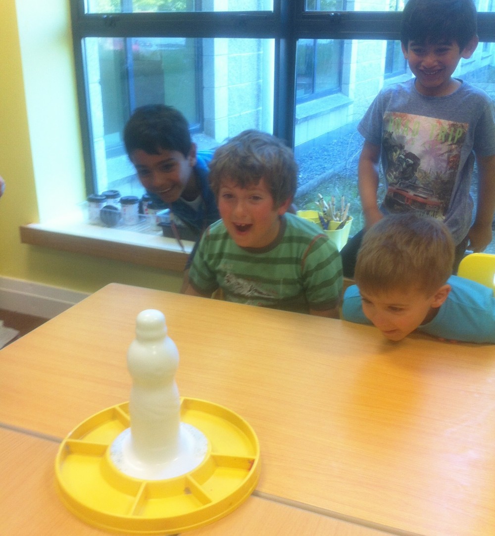 The senior infants were amazed by a recent science experiment as we learned about states of matter.